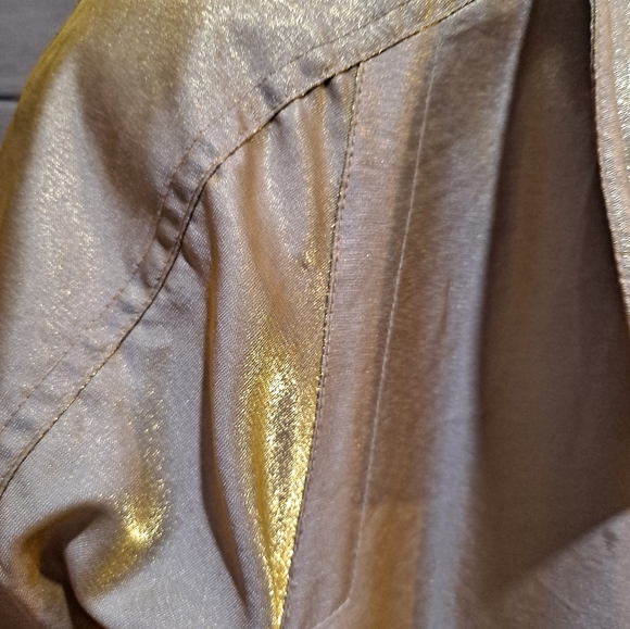 Monica Gray Vintage 1980s Shimmery Gold Puffer Coat Size XL - Picture 9 of 9